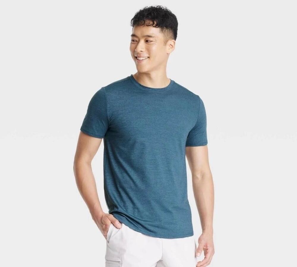 ALL IN MOTION | MEN'S DRI- FIT SOFT STRETCH TEE | NAVY BLUE | LARGE